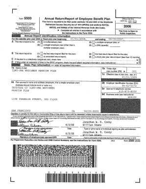 Form 5500 Annual Return/Report of Employee Benefit Plan