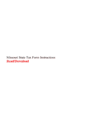 Fillable Online Missouri State Tax Form Instructions Fax Email Print ...