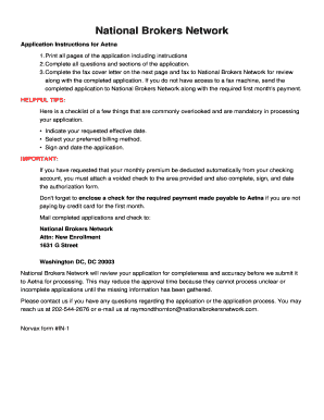 Aetna Advantage Plans Enrollment Form