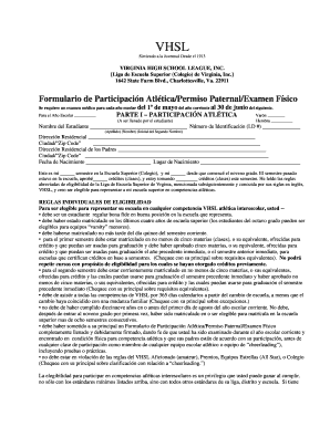 Formulario de Participación Atlética