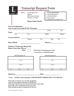 Transcript Request Form