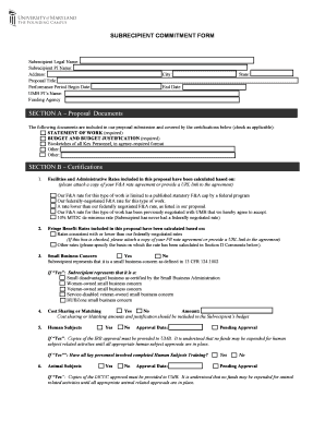 Subrecipient Commitment Form