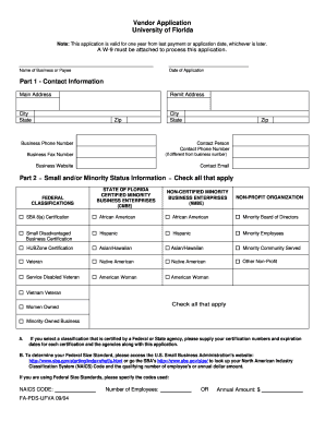 University of Florida Vendor Application