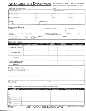 Employment Application Form
