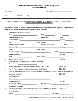 Ohio Power of Attorney for Child Care