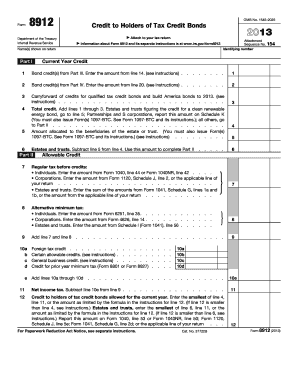 Form 8912 Credit to Holders of Tax Credit Bonds
