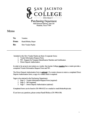 Vendor Information Request Form