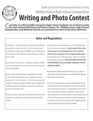 Quill and Scroll Writing and Photo Contest