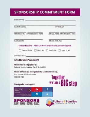Fathers & Families Coalition Sponsorship Form