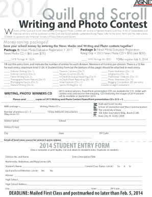 Quill and Scroll Writing and Photo Contest Entry Form