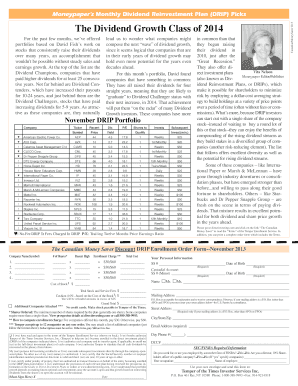 Monthly Dividend Reinvestment Plan (DRIP) Picks