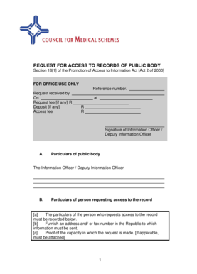 Request for Access to Records of Public Body