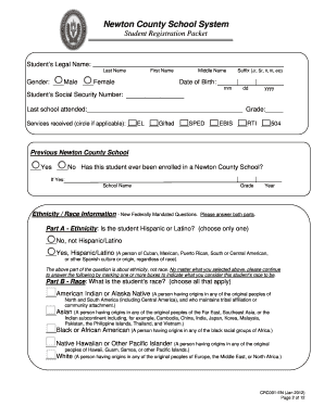 Newton County Student Registration Packet
