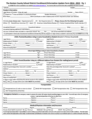 Kenton County School District Enrollment Form