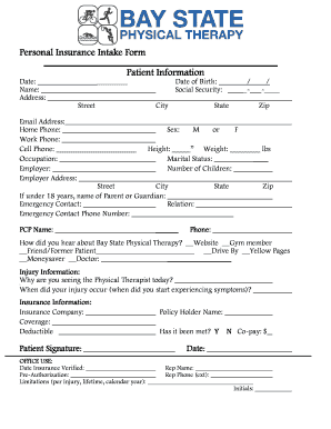 Personal Insurance Intake Form