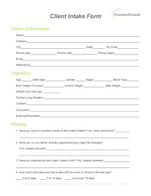 Client Intake Form
