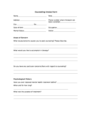 Counseling Intake Form