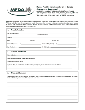 Client Complaint Information Form