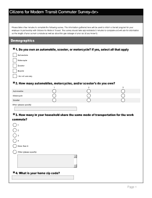 Citizens for Modern Transit Commuter Survey