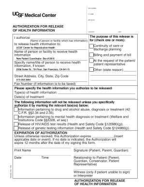 Authorization for Release of Health Information