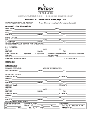 Commercial Credit Application