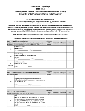 Intersegmental General Education Transfer Curriculum