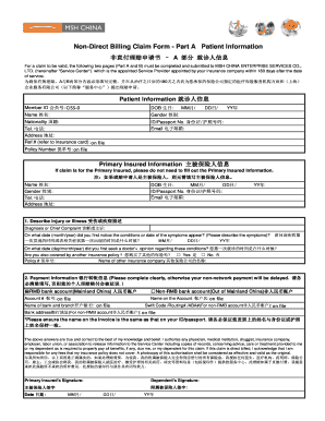 Non-Direct Billing Claim Form - Part A