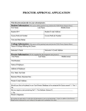 Test Proctor Approval Application