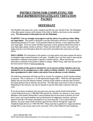 South Carolina Visitation Answer Packet