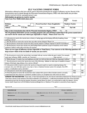 Flu Vaccine Consent Form