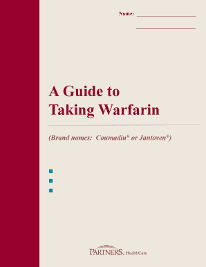 Warfarin Patient Guide and Tracking Form