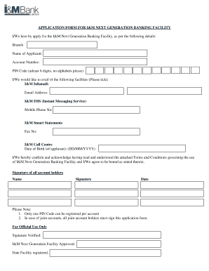 I&M Next Generation Banking Facility Application Form
