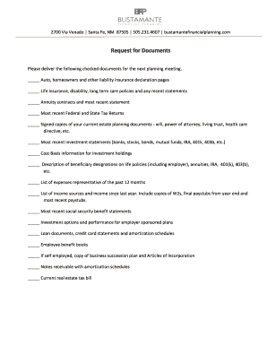 Request for Documents