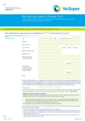 VicSuper Superannuation Transfer Request Form
