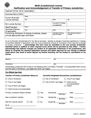 Multi-Jurisdictional License Transfer Notification