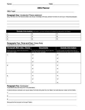 DBQ Planner Template