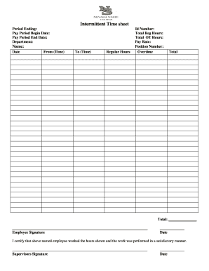 Intermittent Timesheet