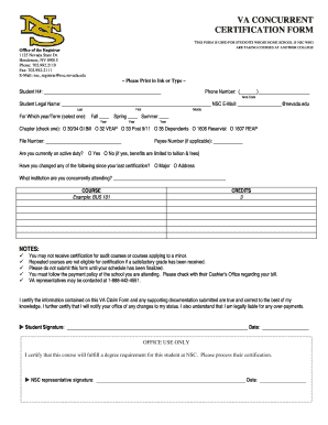 VA Concurrent Certification Form