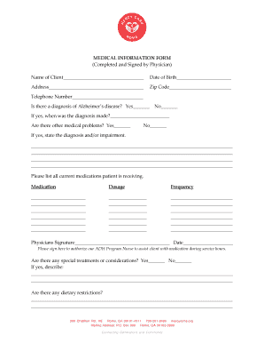 Medical Information Form