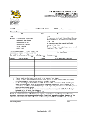 VA Benefits Enrollment Certification Form
