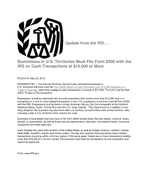 Form 8300 for U.S. Territories