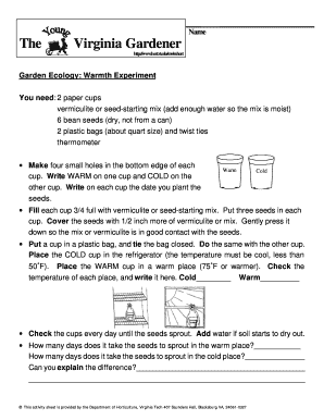 Garden Ecology Warmth Experiment