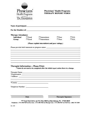 Therapy Report Form