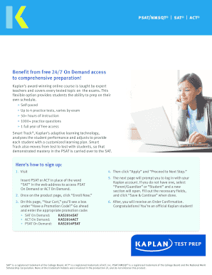 Kaplan PSAT/SAT/ACT On Demand Course Enrollment