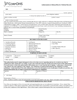 Authorization to Release Medical Records