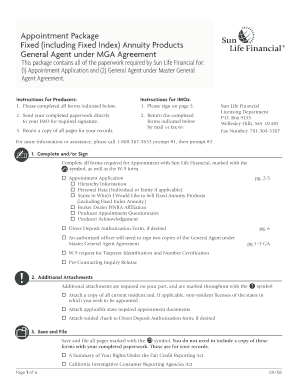 Sun Life Financial General Agent Appointment Package