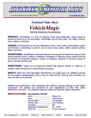 VehicleMagic Technical Data Sheet