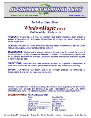 WindowMagic Technical Data Sheet