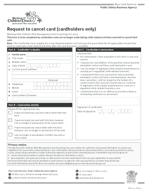 Blue Card Cancellation Request