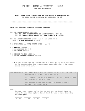 HRS 2014 Job History Form